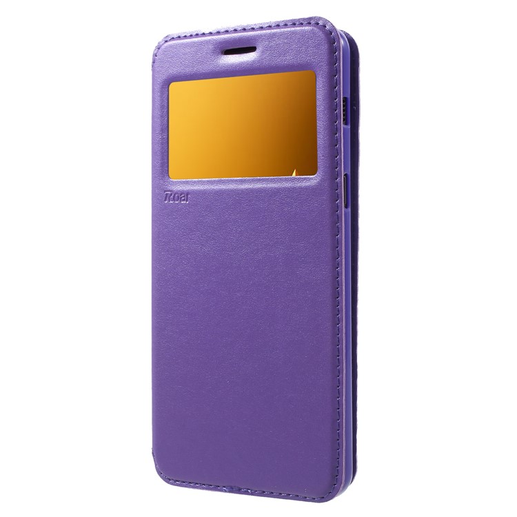 ROAR KOREA Noble Leather View Window Cellphone Case for Samsung Galaxy A8+ (2018) - Purple-3