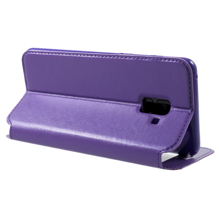 ROAR KOREA Noble Leather View Window Cellphone Case for Samsung Galaxy A8+ (2018) - Purple-5