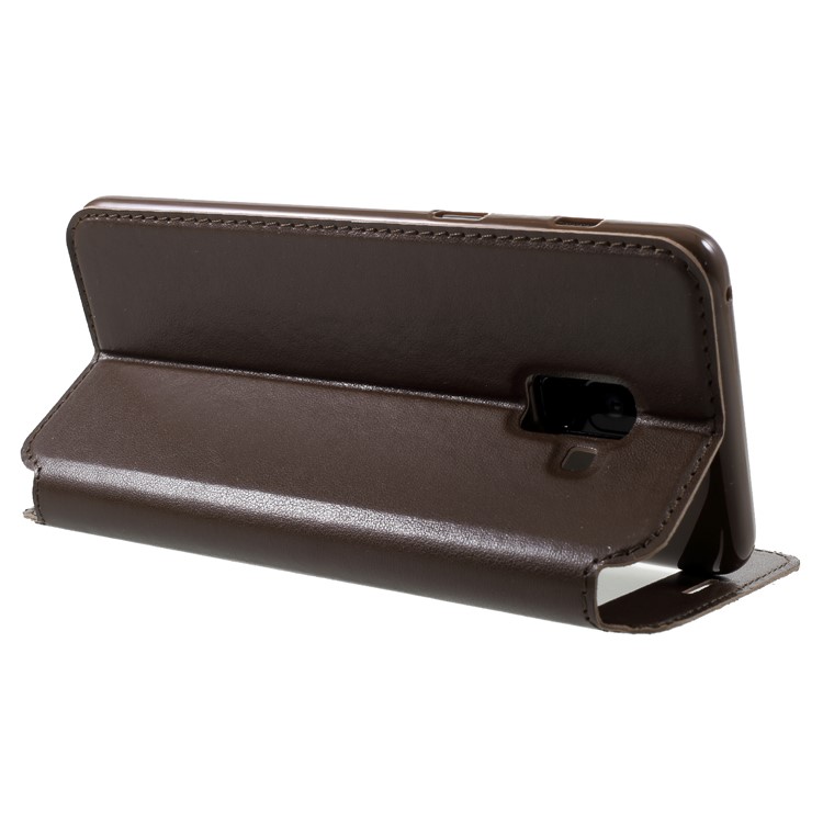ROAR KOREA Noble Leather View Window Case Accessory for Samsung Galaxy A8+ (2018) - Brown-5