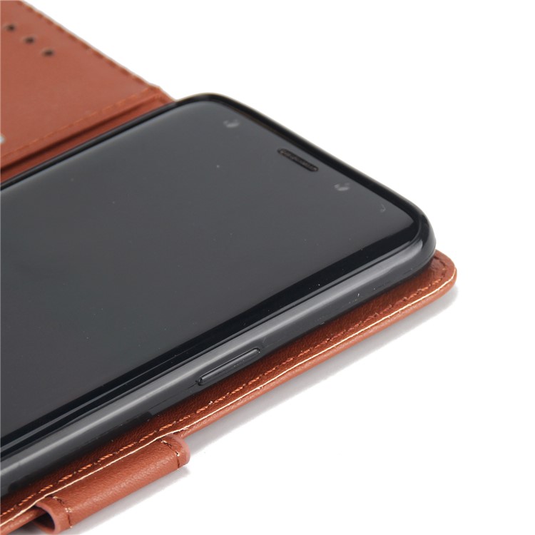 PU Leather Protective Mobile Cover Shell with Card Slots for Samsung Galaxy S9 SM-G960 - Brown-8