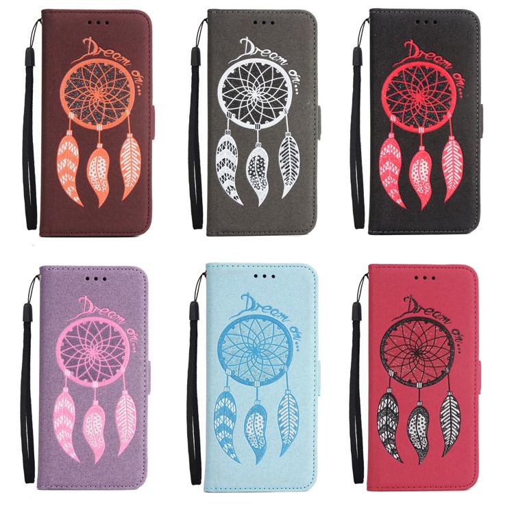 Imprint Dream Catcher PU Leather Wallet Stand Case for Samsung Galaxy S9 Plus SM-G965 - Black-10
