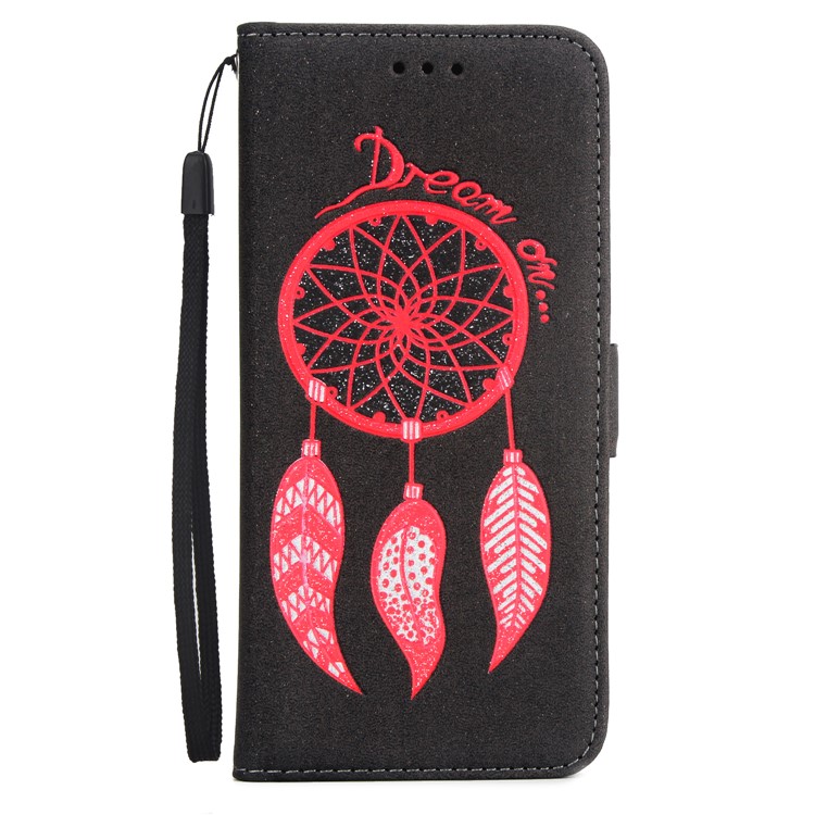 Imprint Dream Catcher PU Leather Wallet Stand Case for Samsung Galaxy S9 Plus SM-G965 - Black-2