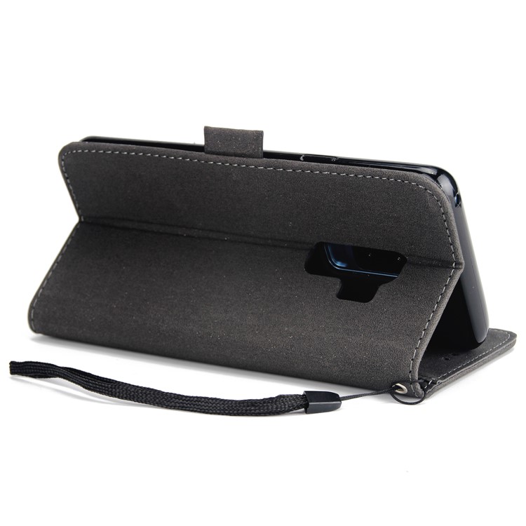Imprint Dream Catcher PU Leather Wallet Stand Case for Samsung Galaxy S9 Plus SM-G965 - Black-6