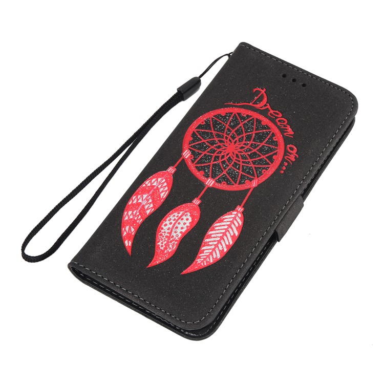 Imprint Dream Catcher PU Leather Wallet Stand Case for Samsung Galaxy S9 Plus SM-G965 - Black-7