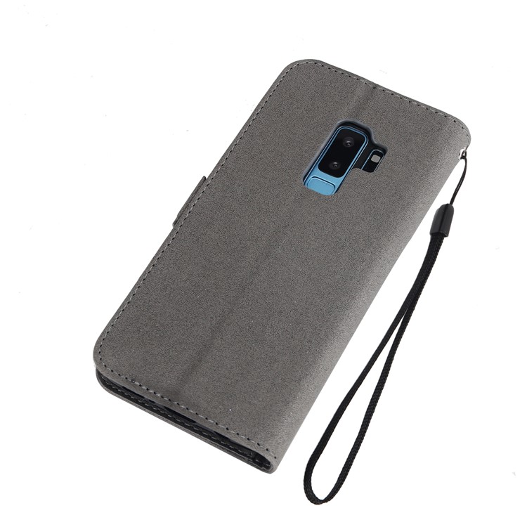 Imprint Dream Catcher PU Leather Wallet Cover with Stand for Samsung Galaxy S9+ SM-G965 - Grey-8