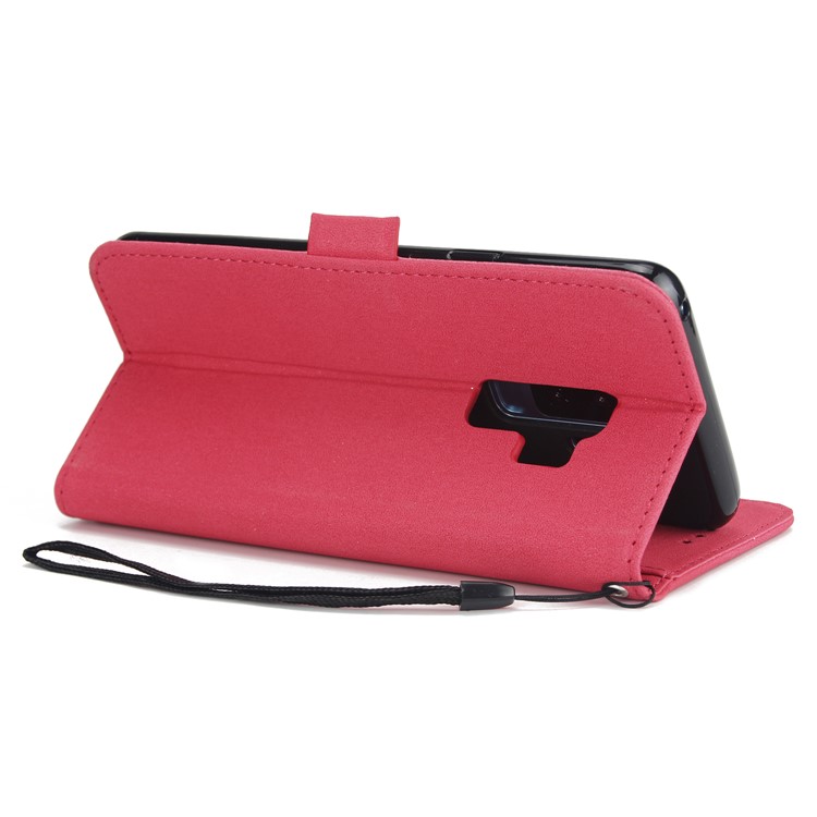 Imprint Dream Catcher Wallet Leather Stand Shell for Samsung Galaxy S9+ SM-G965 - Red-6