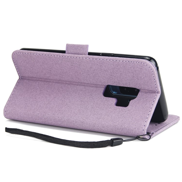 Imprint Dream Catcher PU Leather Mobile Casing with Card Holder for Samsung Galaxy S9 Plus SM-G965 - Purple-6
