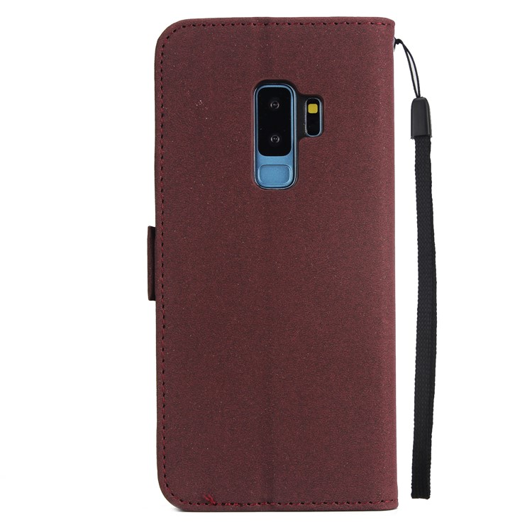 Imprint Dream Catcher Stand Wallet Leather Protection Mobile Phone Cover Shell for Samsung Galaxy S9 Plus SM-G965 - Brown-3