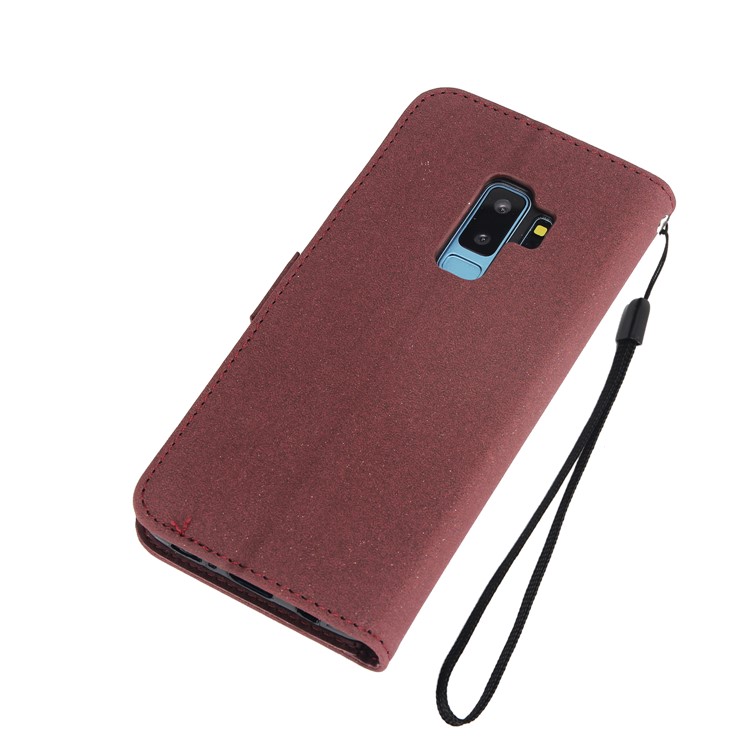 Imprint Dream Catcher Stand Wallet Leather Protection Mobile Phone Cover Shell for Samsung Galaxy S9 Plus SM-G965 - Brown-8