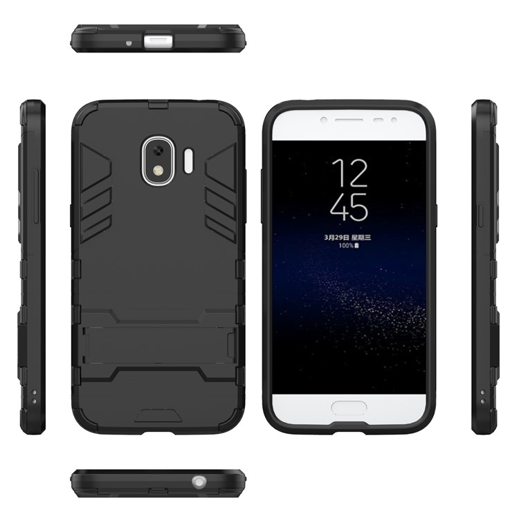 Cool Guard Kickstand Hybrid PC TPU Case for Samsung Galaxy J2 Pro 2018 - Black-9