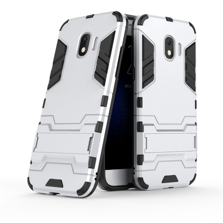 Cool Guard Hybrid PC TPU Cover with Kickstand for Samsung Galaxy J2 Pro 2018 - Silver-1
