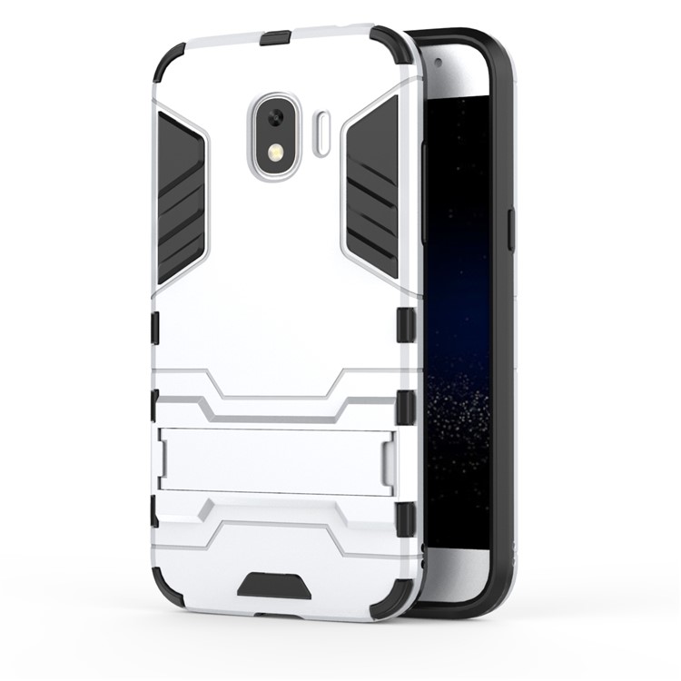 Cool Guard Hybrid PC TPU Cover with Kickstand for Samsung Galaxy J2 Pro 2018 - Silver-2