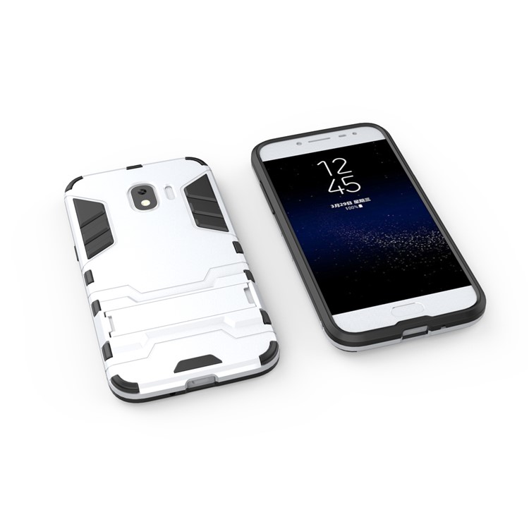 Cool Guard Hybrid PC TPU Cover with Kickstand for Samsung Galaxy J2 Pro 2018 - Silver-3