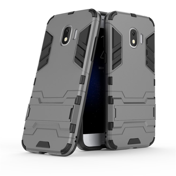 Cool Guard Kickstand PC TPU Hybrid Phone Shell for Samsung Galaxy J2 Pro 2018 - Grey-1