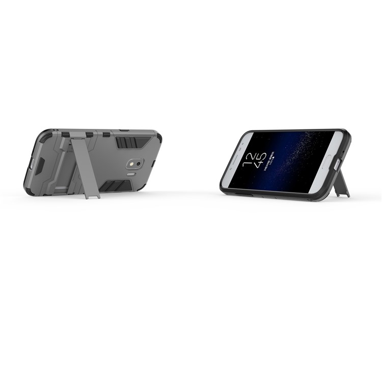 Cool Guard Kickstand PC TPU Hybrid Phone Shell for Samsung Galaxy J2 Pro 2018 - Grey-5