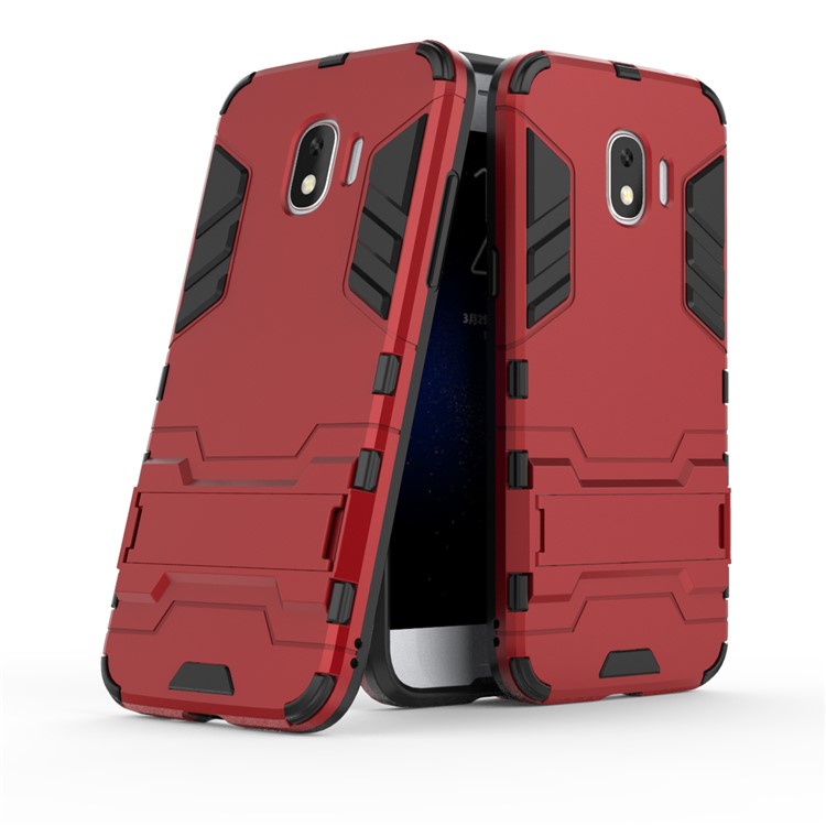 Cool Guard PC TPU Hybrid Cell Phone Cover Case with Kickstand for Samsung Galaxy J2 Pro 2018 - Red-1