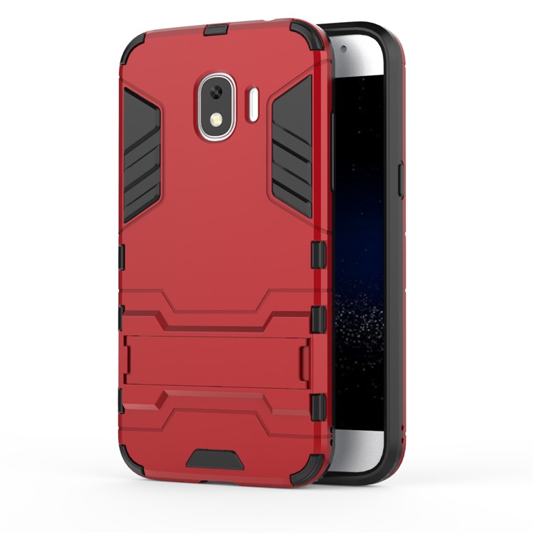 Cool Guard PC TPU Hybrid Cell Phone Cover Case with Kickstand for Samsung Galaxy J2 Pro 2018 - Red-2