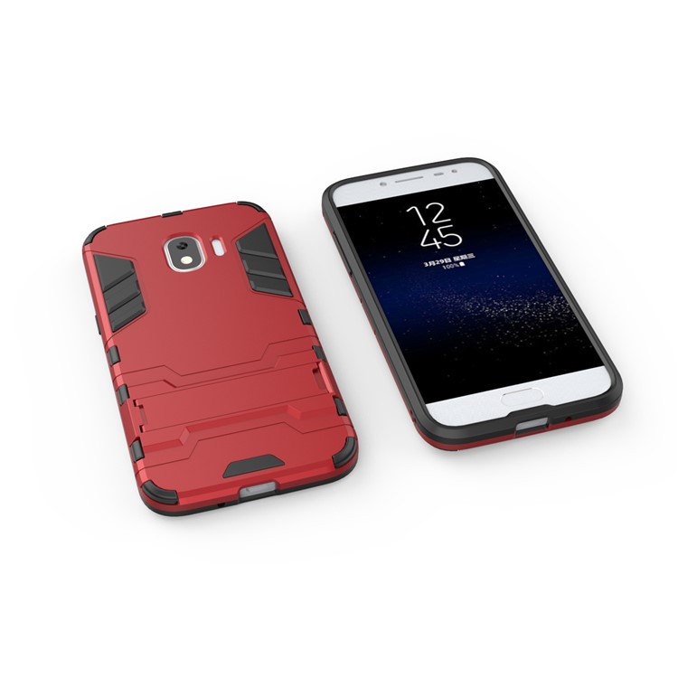 Cool Guard PC TPU Hybrid Cell Phone Cover Case with Kickstand for Samsung Galaxy J2 Pro 2018 - Red-3