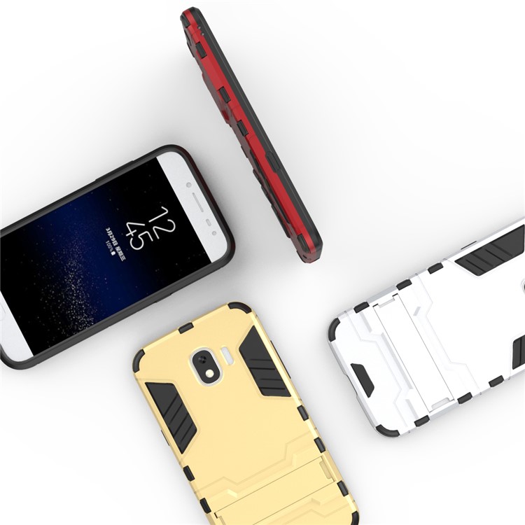 Cool Guard Combo PC TPU Kickstand Mobile Phone Casing for Samsung Galaxy J2 Pro 2018 - Gold-6
