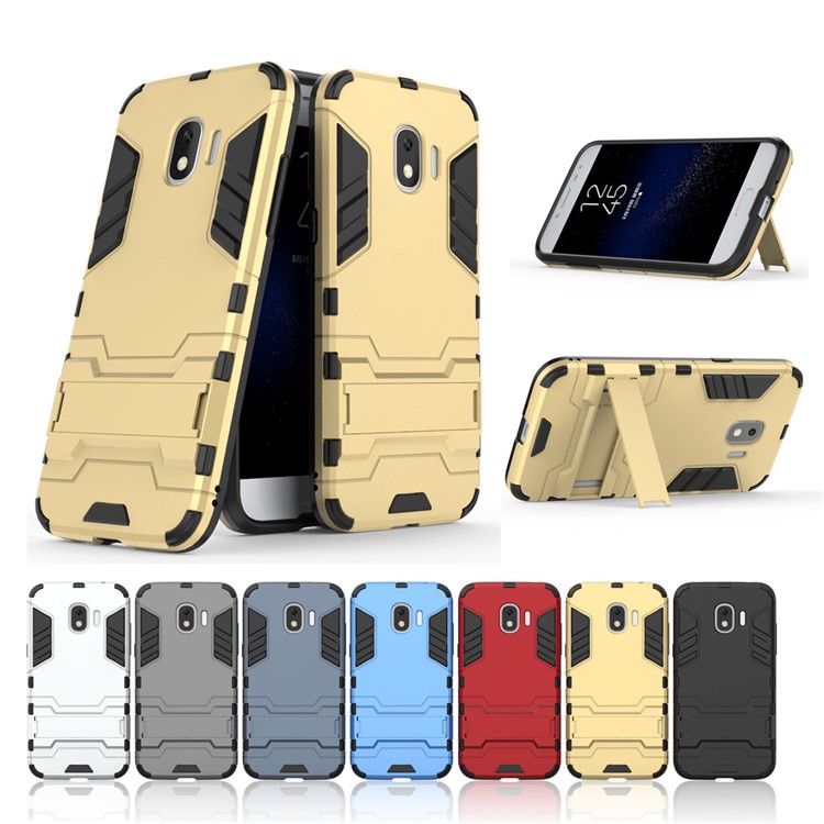 Cool Guard Combo PC TPU Kickstand Mobile Phone Casing for Samsung Galaxy J2 Pro 2018 - Gold-7