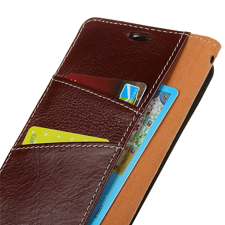 Genuine Leather Crazy Horse Flip Wallet Stand Casing for Samsung Galaxy S9 SM-G960 - Brown-5