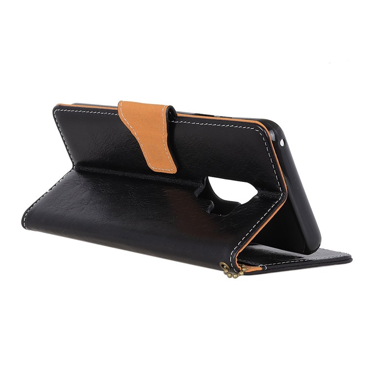 Crazy Horse Texture Genuine Leather Wallet Case for Samsung Galaxy S9+ G965 - Black-5