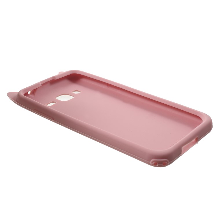 3D Moustache Cat Silicone Phone Case for Samsung Galaxy J3 (2016) - Pink-6
