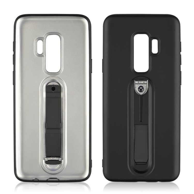 Matte TPU Soft Case with Sliding Kickstand for Samsung Galaxy S9 Plus SM-G965 - Black-2