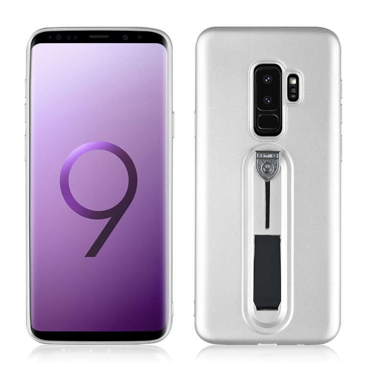 Matte TPU Sliding Kickstand Cover for Samsung Galaxy S9 Plus SM-G965 - Silver-1