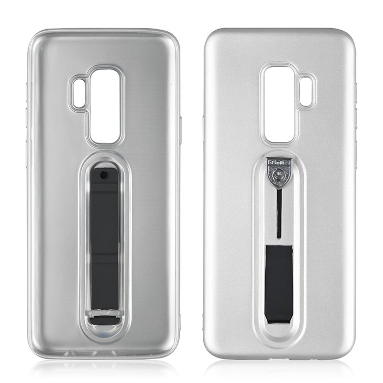 Matte TPU Sliding Kickstand Cover for Samsung Galaxy S9 Plus SM-G965 - Silver-2
