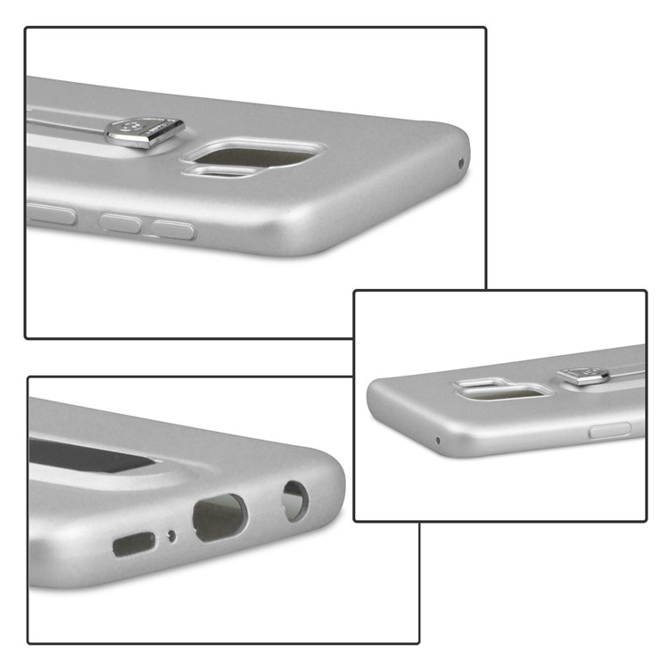 Matte TPU Sliding Kickstand Cover for Samsung Galaxy S9 Plus SM-G965 - Silver-5