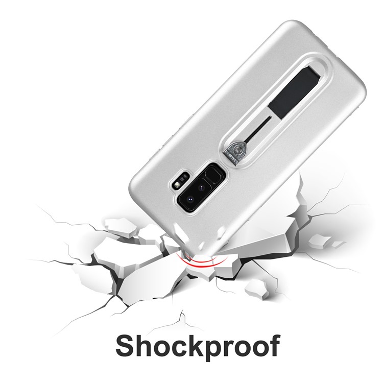 Matte TPU Sliding Kickstand Cover for Samsung Galaxy S9 Plus SM-G965 - Silver-6