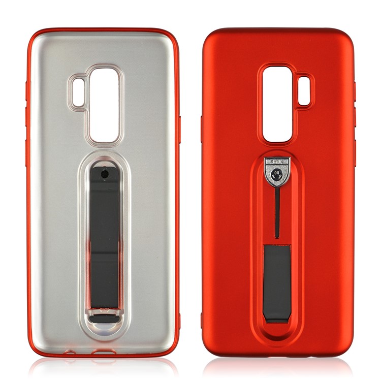 Matte TPU Phone Shell with Sliding Kickstand for Samsung Galaxy S9 Plus SM-G965 - Red-2
