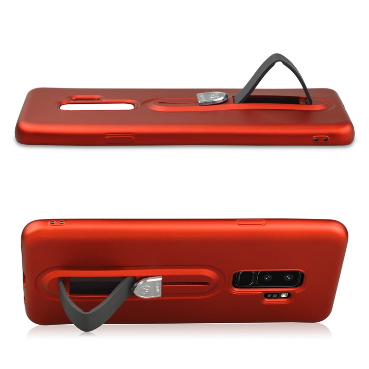 Matte TPU Phone Shell with Sliding Kickstand for Samsung Galaxy S9 Plus SM-G965 - Red-4