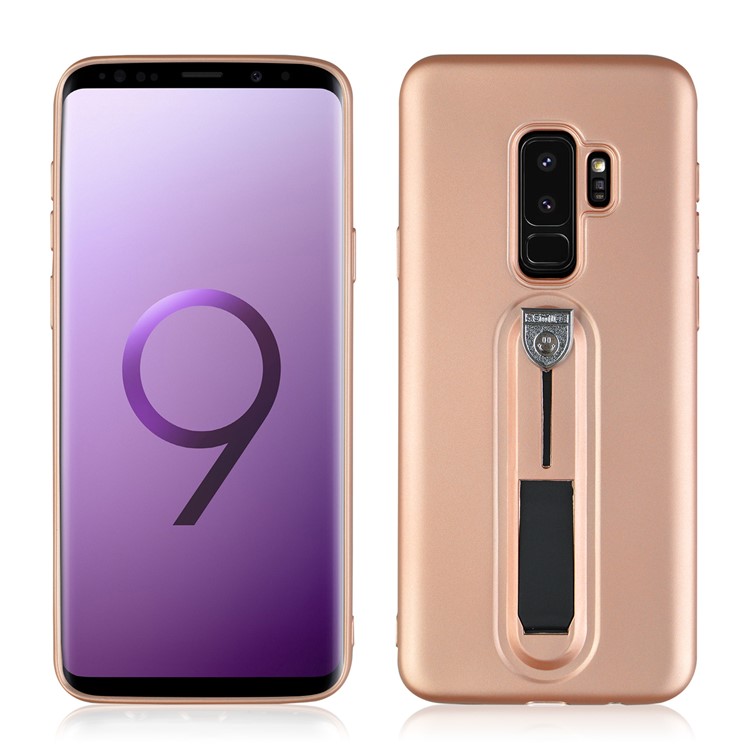 Matte TPU Mobile Phone Case with Sliding Kickstand for Samsung Galaxy S9+ SM-G965 - Rose Gold-1