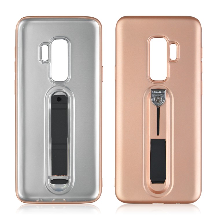 Matte TPU Mobile Phone Case with Sliding Kickstand for Samsung Galaxy S9+ SM-G965 - Rose Gold-2