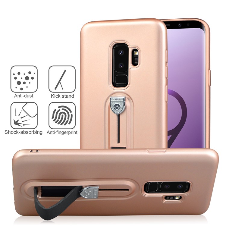 Matte TPU Mobile Phone Case with Sliding Kickstand for Samsung Galaxy S9+ SM-G965 - Rose Gold-3