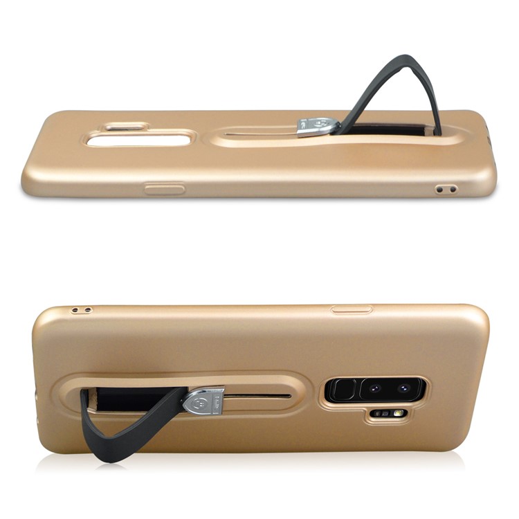 Matte TPU Mobile Casing with Sliding Kickstand for Samsung Galaxy S9+ SM-G965 - Gold-4