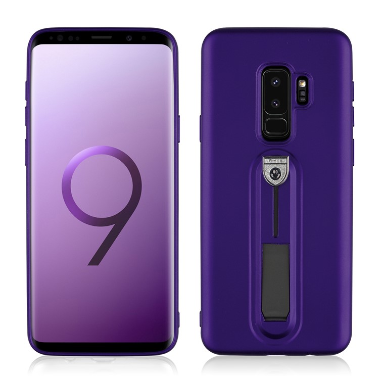 Matte TPU Cell Phone Cover with Sliding Kickstand for Samsung Galaxy S9+ SM-G965 - Purple-1