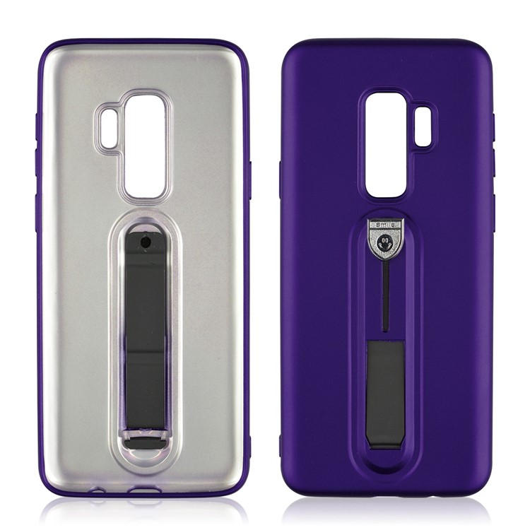 Matte TPU Cell Phone Cover with Sliding Kickstand for Samsung Galaxy S9+ SM-G965 - Purple-2