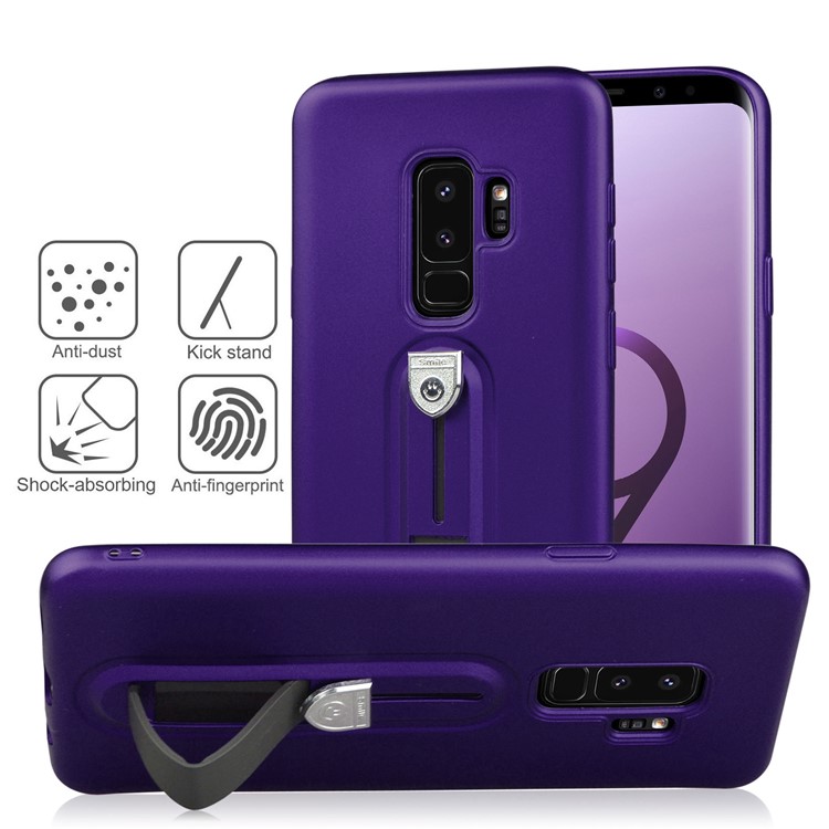 Matte TPU Cell Phone Cover with Sliding Kickstand for Samsung Galaxy S9+ SM-G965 - Purple-3