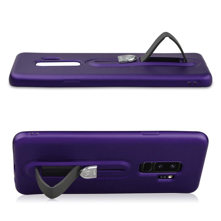 Matte TPU Cell Phone Cover with Sliding Kickstand for Samsung Galaxy S9+ SM-G965 - Purple-4