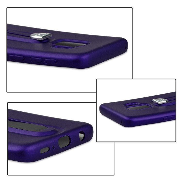 Matte TPU Cell Phone Cover with Sliding Kickstand for Samsung Galaxy S9+ SM-G965 - Purple-5