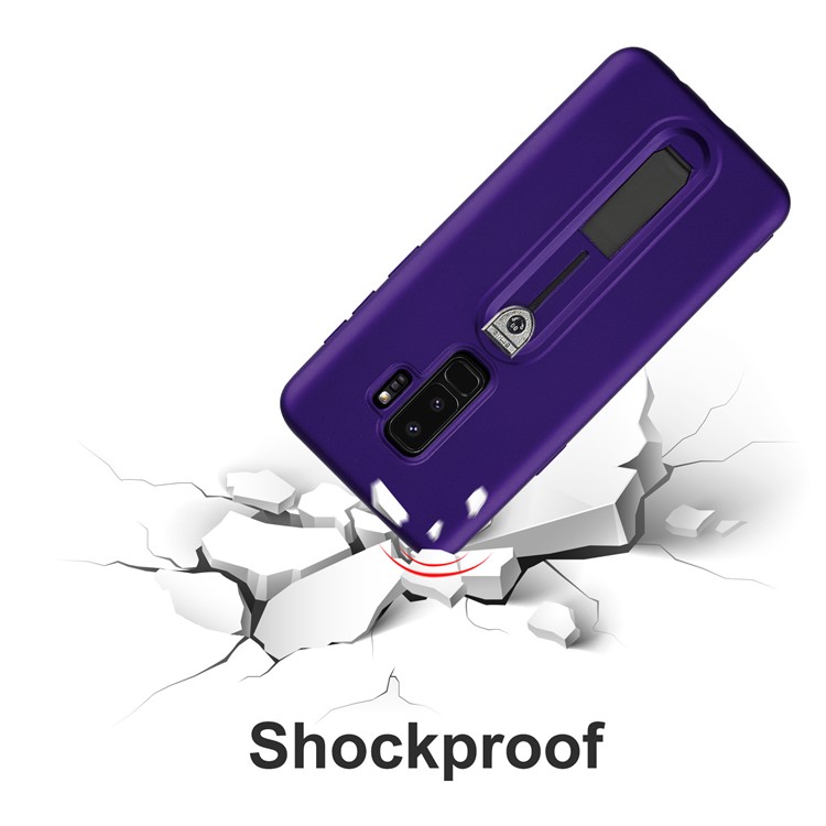 Matte TPU Cell Phone Cover with Sliding Kickstand for Samsung Galaxy S9+ SM-G965 - Purple-6