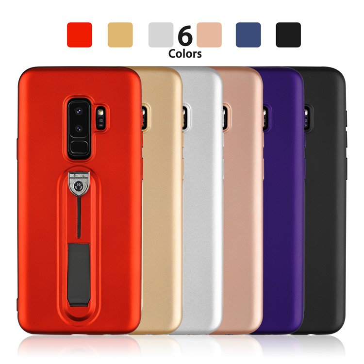 Matte TPU Cell Phone Cover with Sliding Kickstand for Samsung Galaxy S9+ SM-G965 - Purple-8