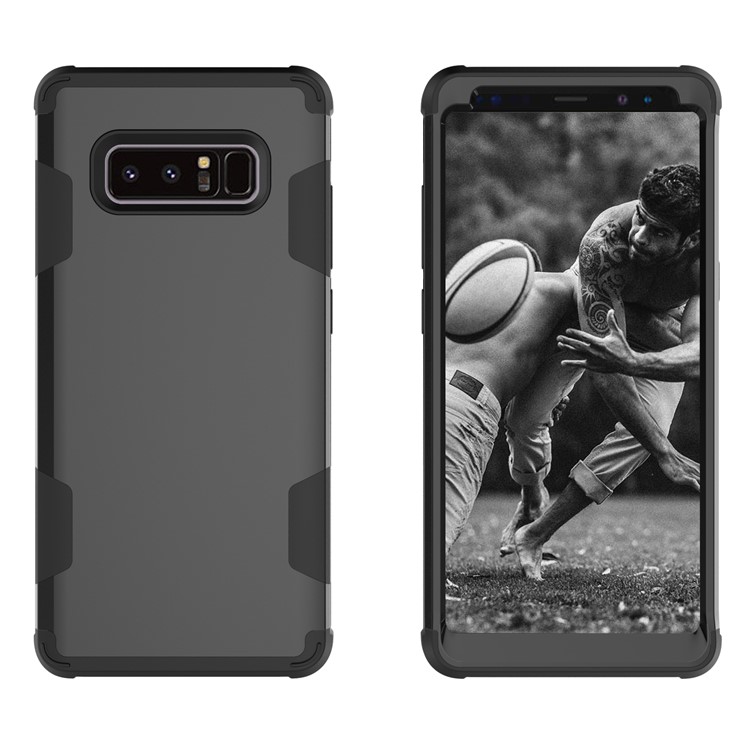 Heavy Duty 3-piece PC + Silicone Drop-proof Hybrid Cover for Samsung Galaxy Note 8 SM-N950 - Black-2