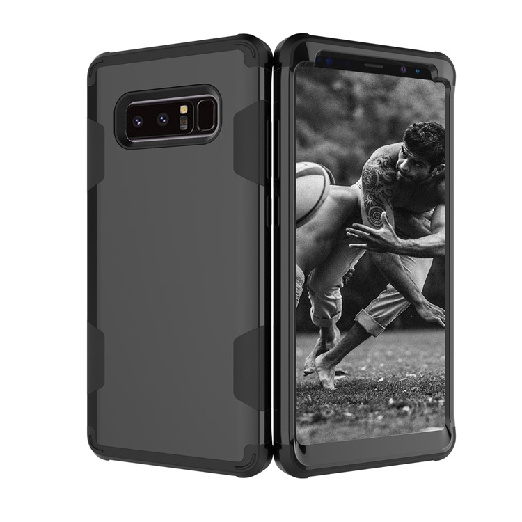 Heavy Duty 3-piece PC + Silicone Drop-proof Hybrid Cover for Samsung Galaxy Note 8 SM-N950 - Black-3