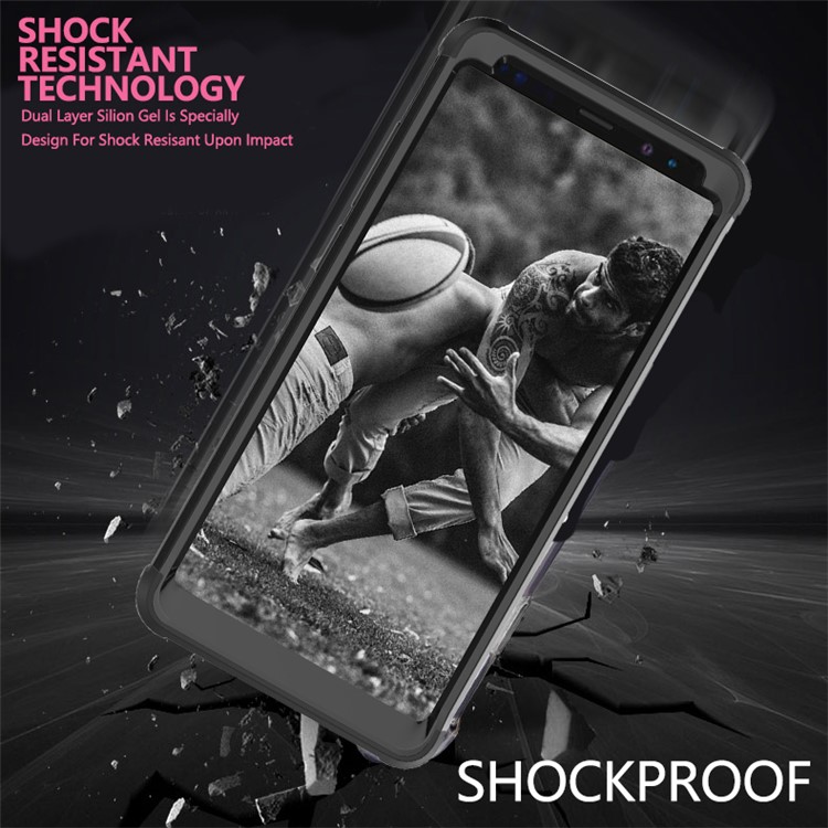 Heavy Duty 3-piece PC + Silicone Drop-proof Hybrid Cover for Samsung Galaxy Note 8 SM-N950 - Black-7