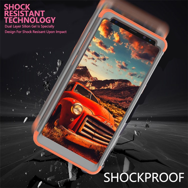 Heavy Duty 3-piece PC + Silicone Drop-proof Hybrid Case for Samsung Galaxy Note 8 SM-N950 - Orange / Grey-7