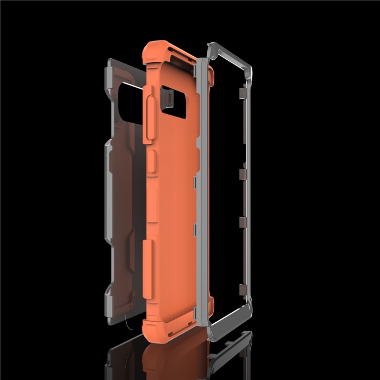 Heavy Duty 3-piece PC + Silicone Drop-proof Hybrid Case for Samsung Galaxy Note 8 SM-N950 - Orange / Grey-8
